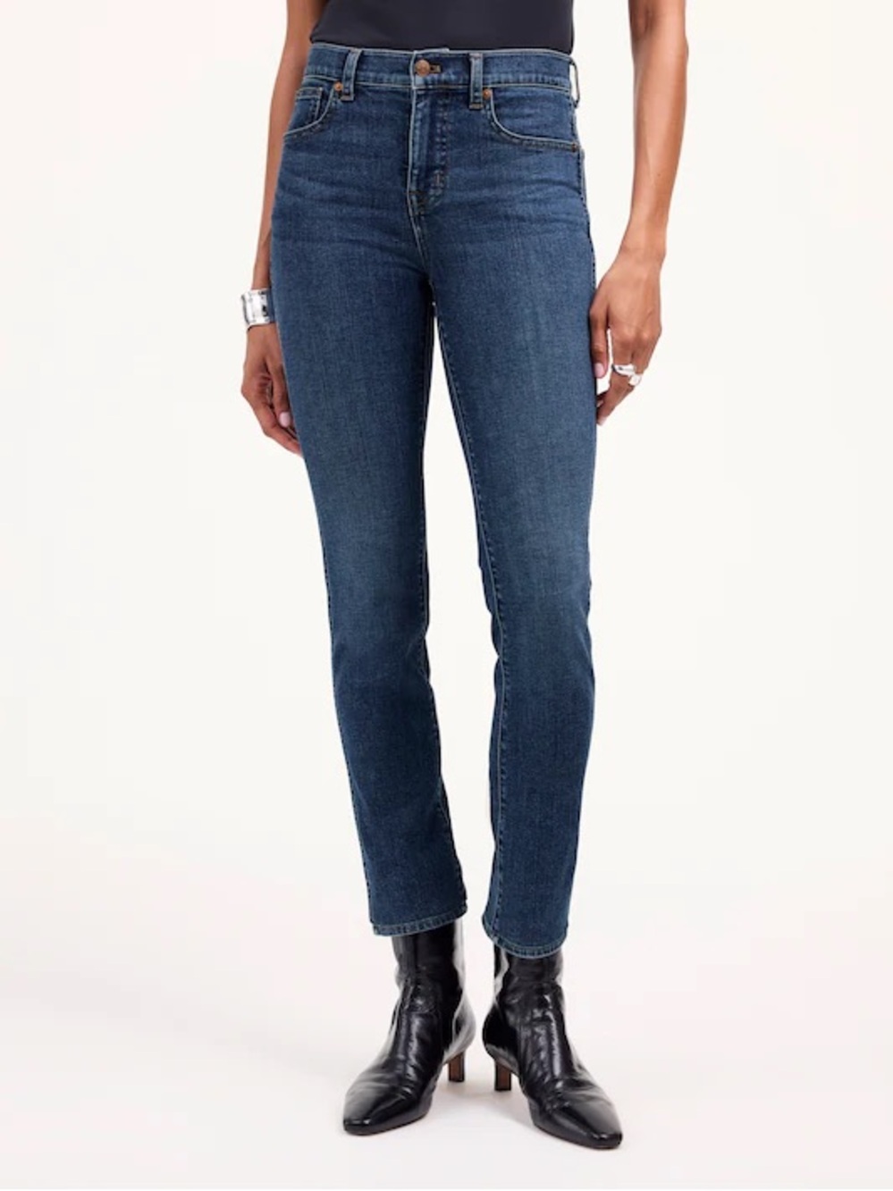 NWT Madewell Mid-Rise Stovepipe Jeans Deming Wash Size 27